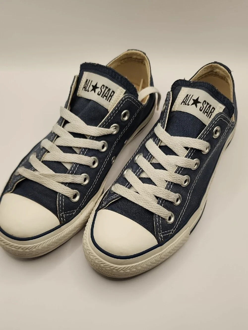 Old Converse All Star Low Top Sneakers — Navy Blue & White, 2012